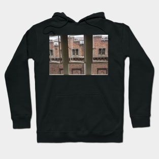 Out the window. Hoodie